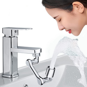 Cheap 1080 Degree Swivel Robotic Arm Swivel Extension Faucet Aerator Universal Rotatable Multifunction Bathroom Sink Extender