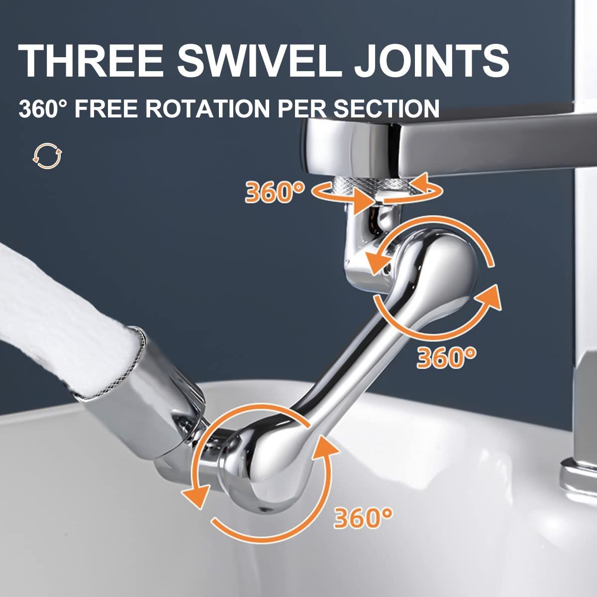 Cheap 1080 Degree Swivel Robotic Arm Swivel Extension Faucet Aerator Universal Rotatable Multifunction Bathroom Sink Extender