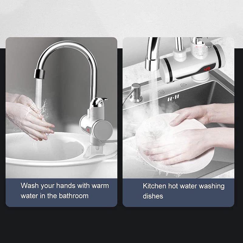 Advanced Technology Smart LED Display Automatic Heater Bathroom Kitchen Sink Tap Instant Electric Heating Water Faucets