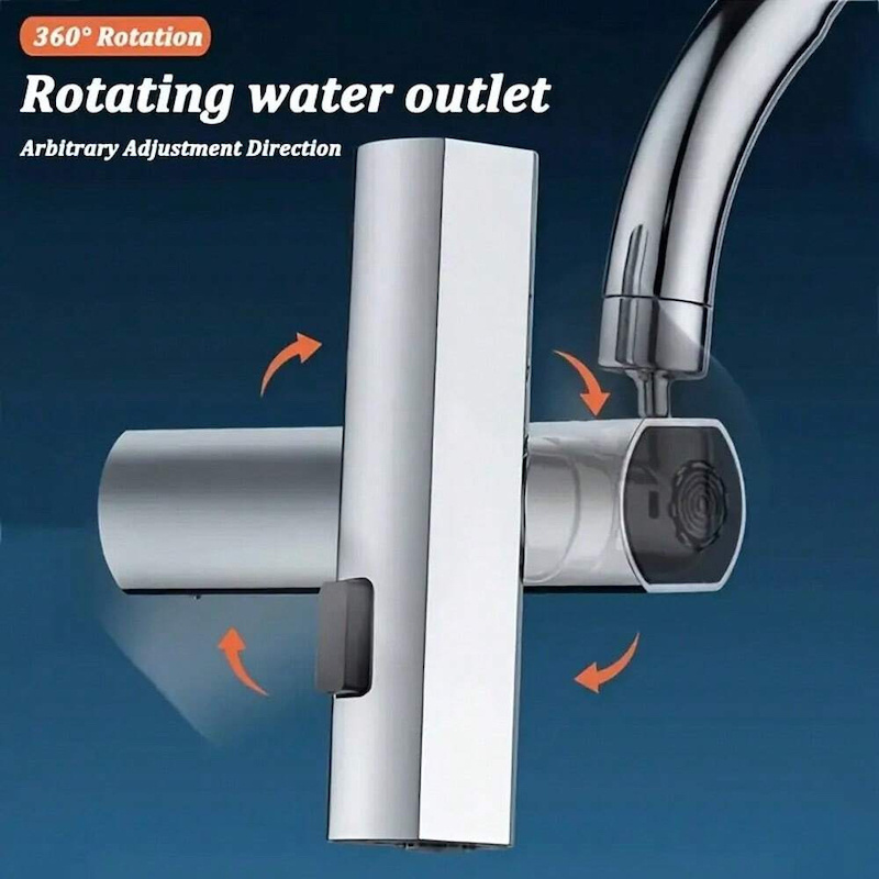 BOOMING Taps 3 In 1 Swivel Extension Spout Universal Fitting Kitchen Sink Faucet Waterfall Extender for Washing Vegetable Fruit