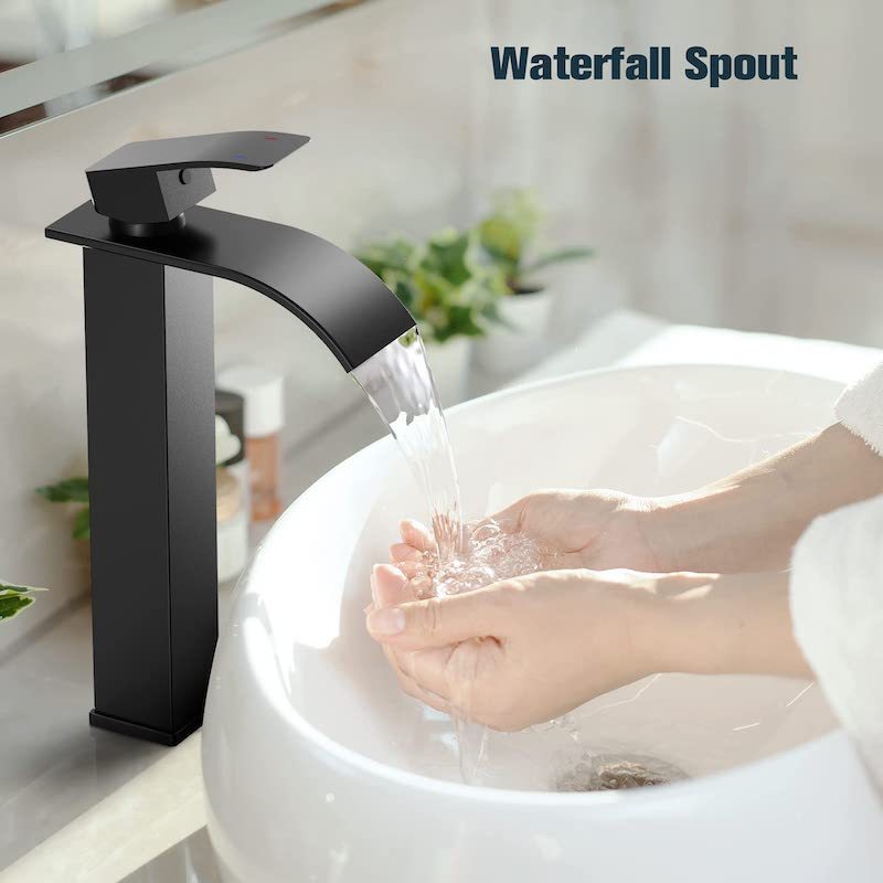 Luxury Home Fashion Style High Quality White Gold Basin Faucets Black Gold Color Waterfall Bathroom Faucet