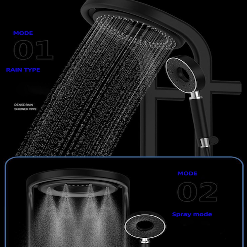 Bathroom Sets Rain Faucets Design Rainfall Waterfall Black Mixer Hot Cold Digital Thermostatic Shower Set