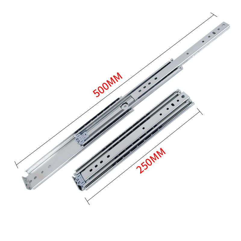 53mm Full Extension Heavy Duty Telescopic Drawer Slides Rails Ball Bearing Locking Drawer Slide