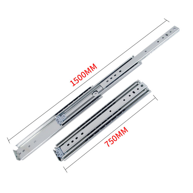 53mm Full Extension Heavy Duty Telescopic Drawer Slides Rails Ball Bearing Locking Drawer Slide