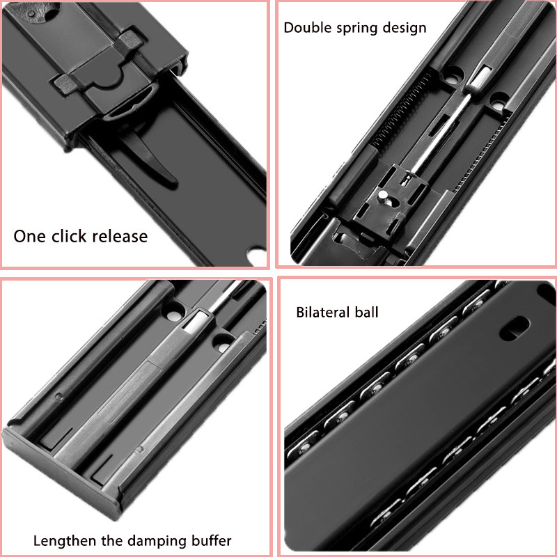 Fit in toolbox/ pantry pull out drawers heavy load capacity slides with a lock function 76mm high 2.5mm thickness