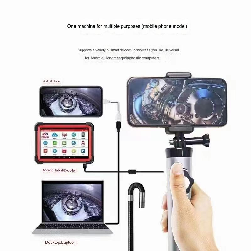 1080p Hd Steering Endoscope 6.4mm 1m Snake Cable Lens Video Borescope Camera with OV light sensing chip