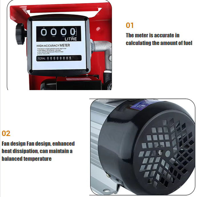 Mini Fuel Filling Station 12V Portable Oil Diesel Fuel Dispenser Pump Set With Flow Meter For Mobile Refueling Analog Auto