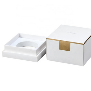 Custom cosmetics fragrance Candle cardboard Boxes Packaging cream skincare cans jar box lift off box