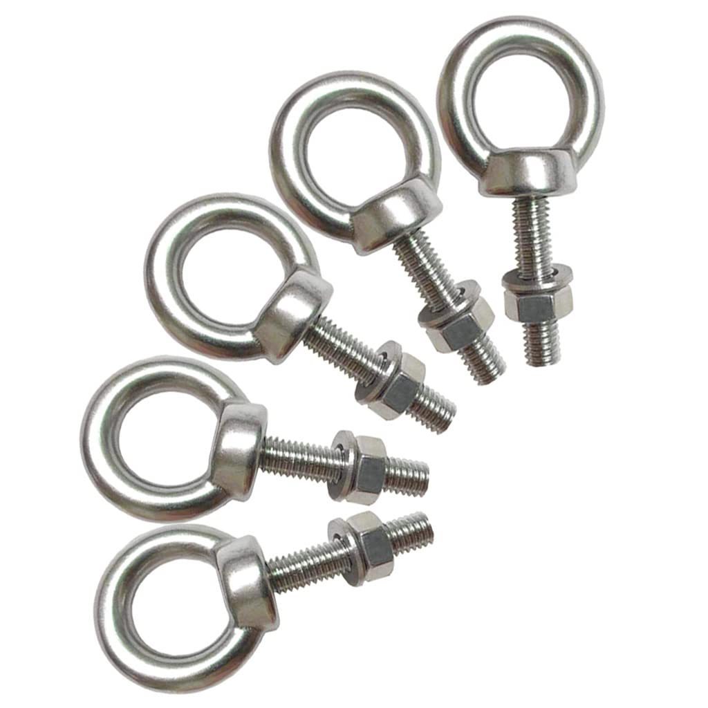 DIN580 DIN444 Stainless Steel Closed Shoulder Pattern Machinery Bent Lifting Swing Eye Bolts with Nuts M8