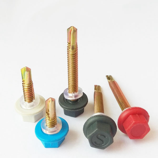 Metal Hexagonal Hex Head Flange Self Drilling Roofing Screws With Rubber Washer For Roof