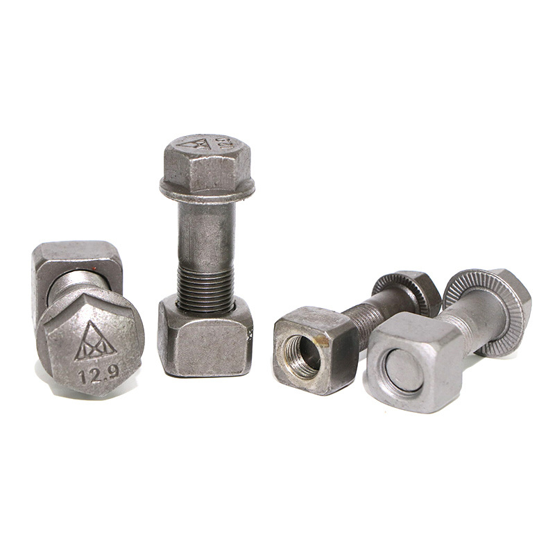 High-strength chain anti-loose screw Excavator 12.9-level chain plate screw nut track shoe screw bolt