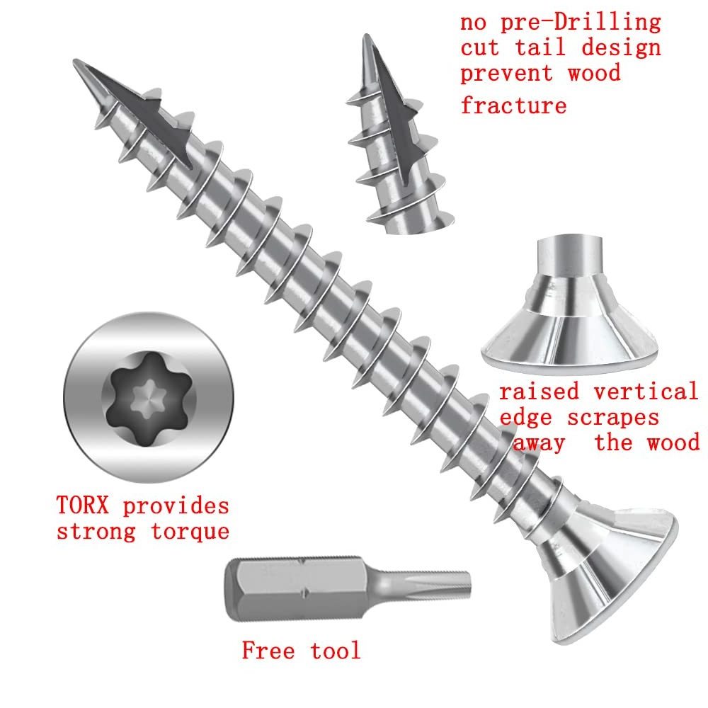 M3 Countersunk T10 Self Tapping Thread Cut 2LB Carbon Steel Galvanized Deck Screws