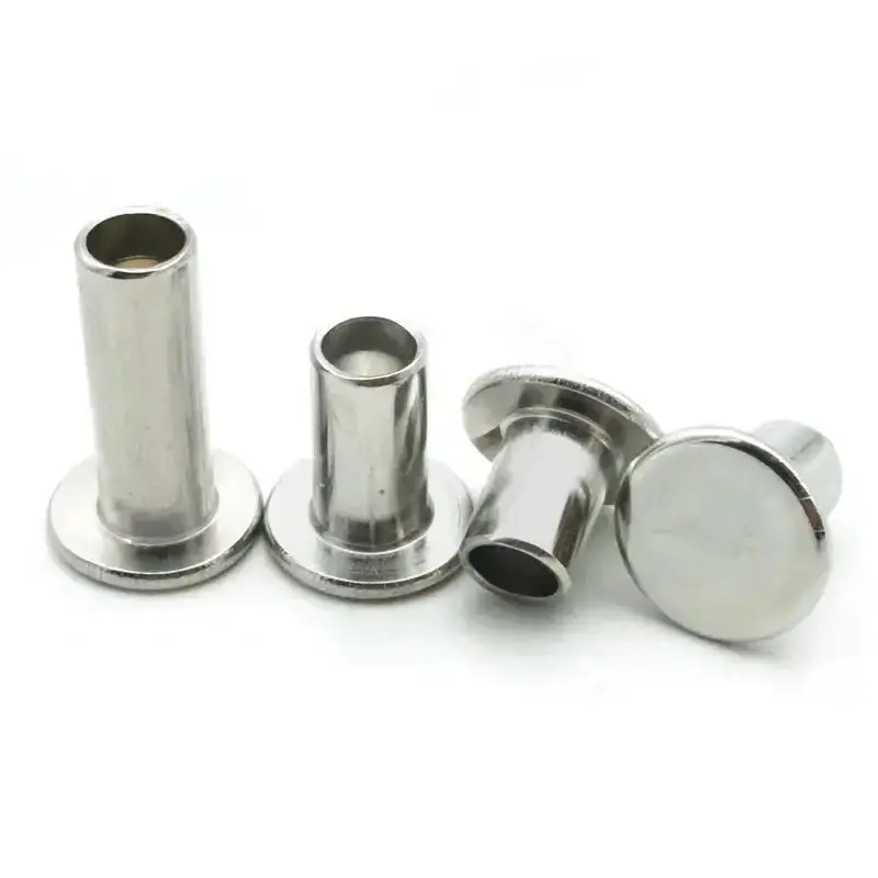 High quality stainless steel cutlery semi-hollow rivet 4mm x 8mm Flat Head semi tubular rivets