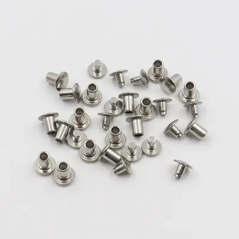 High quality stainless steel cutlery semi-hollow rivet 4mm x 8mm Flat Head semi tubular rivets