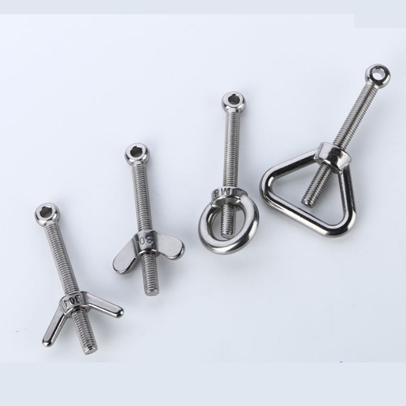 manufacturer GB798 304 stainless steel aluminum metal swivel articulated butterfly screws eye bolt with wing nut