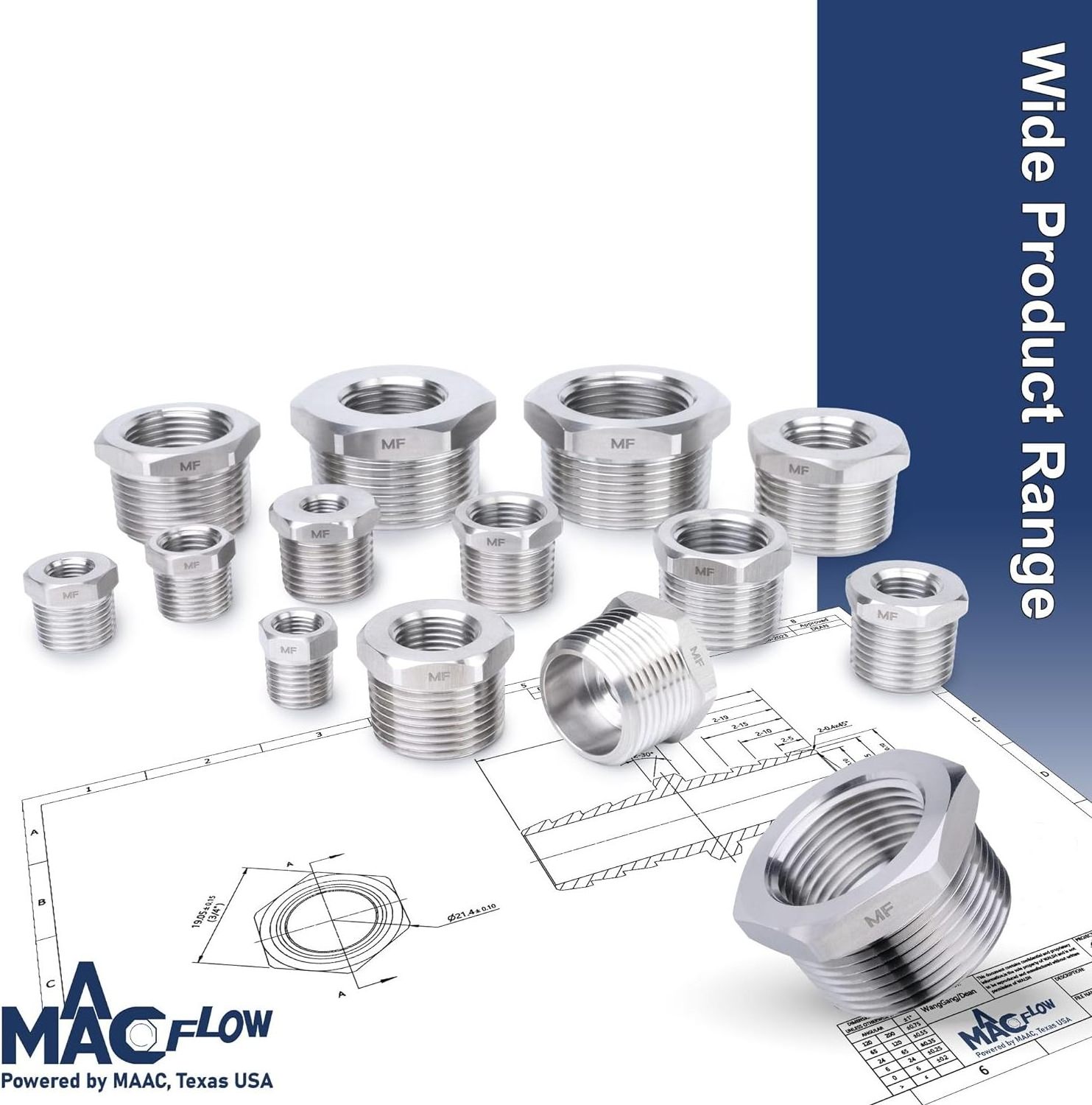 Stainless Steel Hex Bushing Reducer 1-1/4