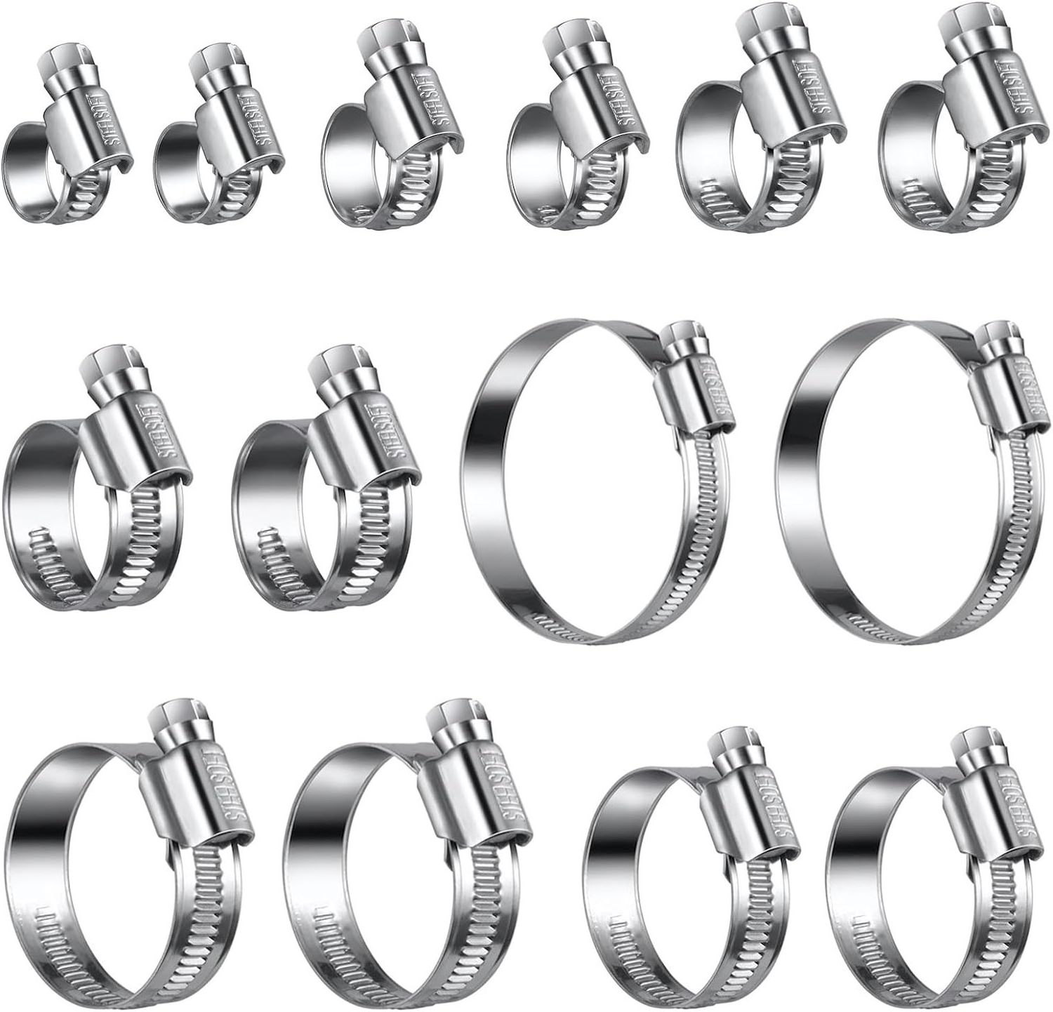 Adjustable Worm Gear Pipe Hose Clamps Heavy Duty Fuel Line Hose Clamps for Plumbing