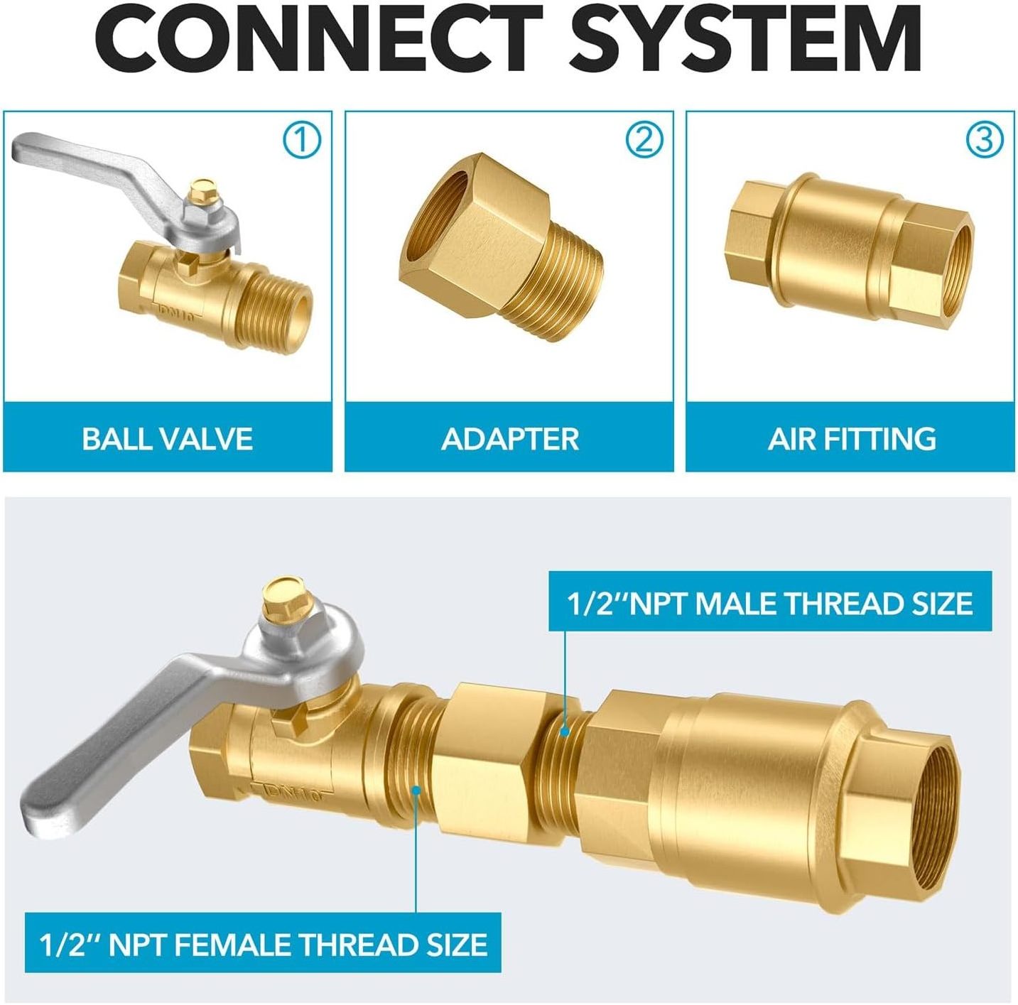 Brass Pipe Fitting 1/2