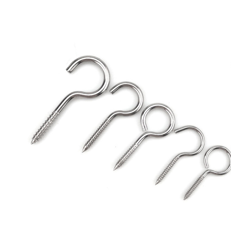 Factory Customized Heavy Duty Eye Hooks Screw Stainless Steel Eye Hook Screws Self Tapping Eyelet Screw in Eye Bolt for Wood