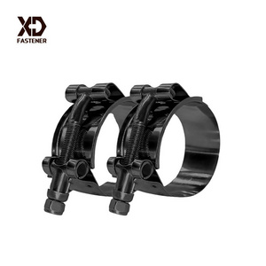 Durable and Reliable Hose Clamps for Secure Connections Black Stainless Steel T-Bolt Hose Clamps