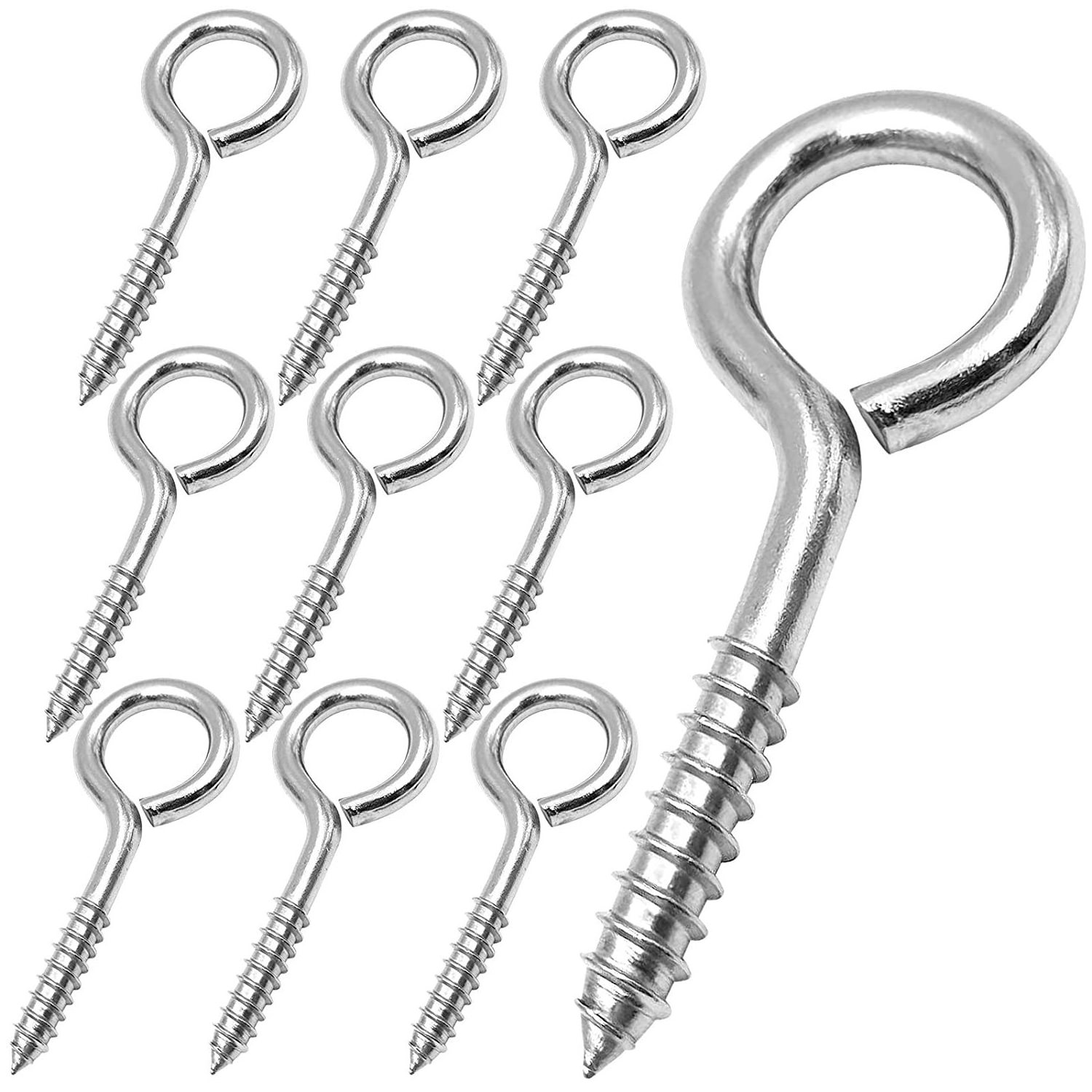 Factory Customized Heavy Duty Eye Hooks Screw Stainless Steel Eye Hook Screws Self Tapping Eyelet Screw in Eye Bolt for Wood