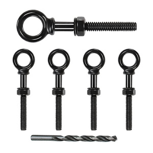 Stainless Steel Marine Grade 1/4"-20 Black Eye Bolt Heavy Duty Shoulder Lifting Ring Threaded Eyebolts