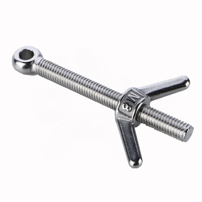 manufacturer GB798 304 stainless steel aluminum metal swivel articulated butterfly screws eye bolt with wing nut