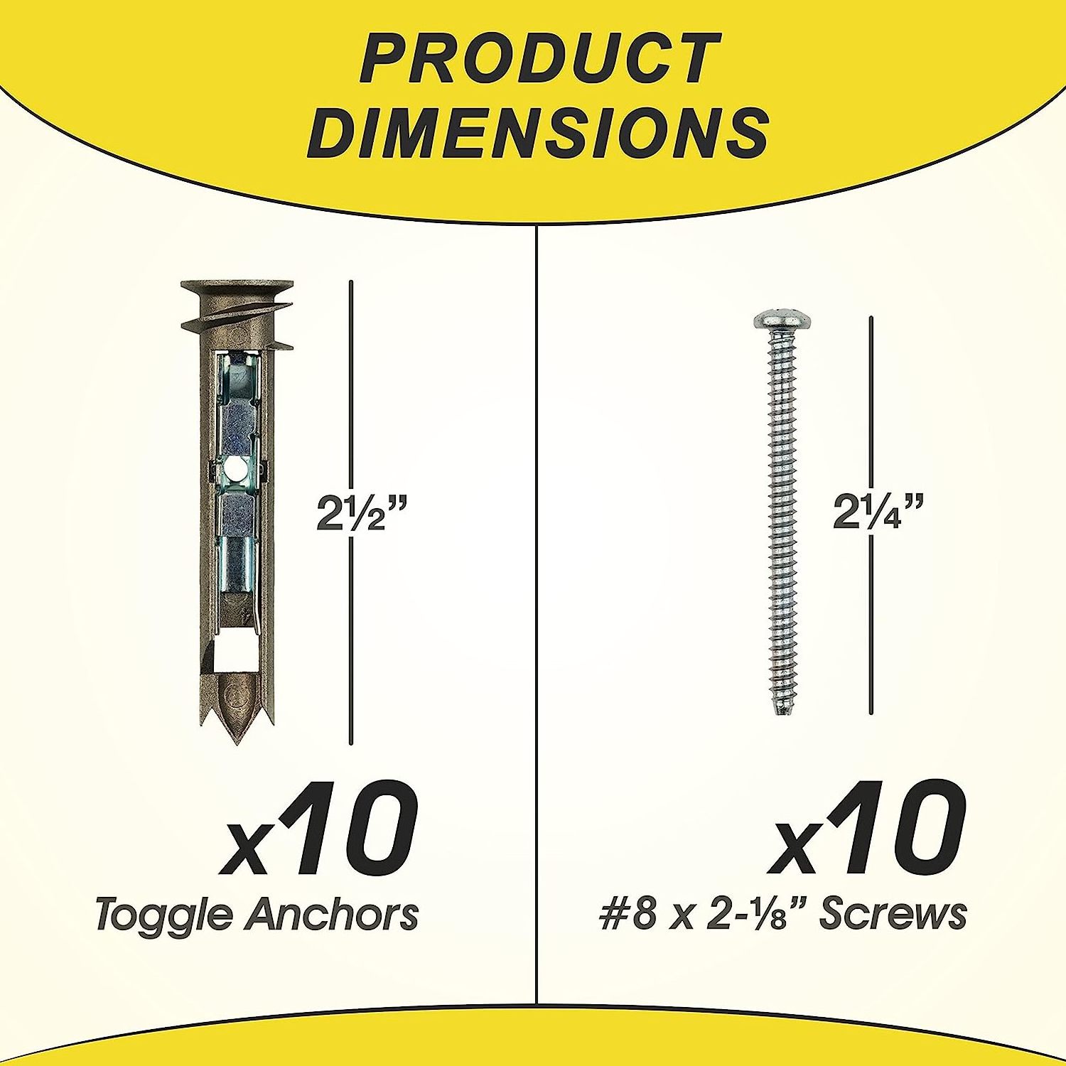 Heavy Duty Self-Drilling Toggle Anchors for Drywall with Screws