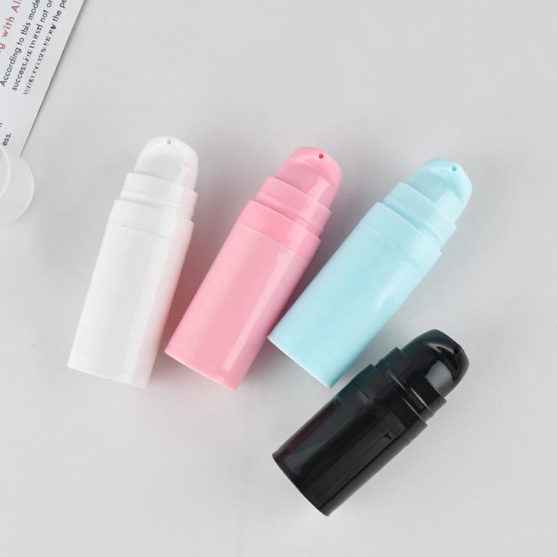 Eco Friendly Pp Plastic Empty Round Small 5ml 10m 15ml Cosmetic Packaging Lotion Serum White Airless Pump Bottles