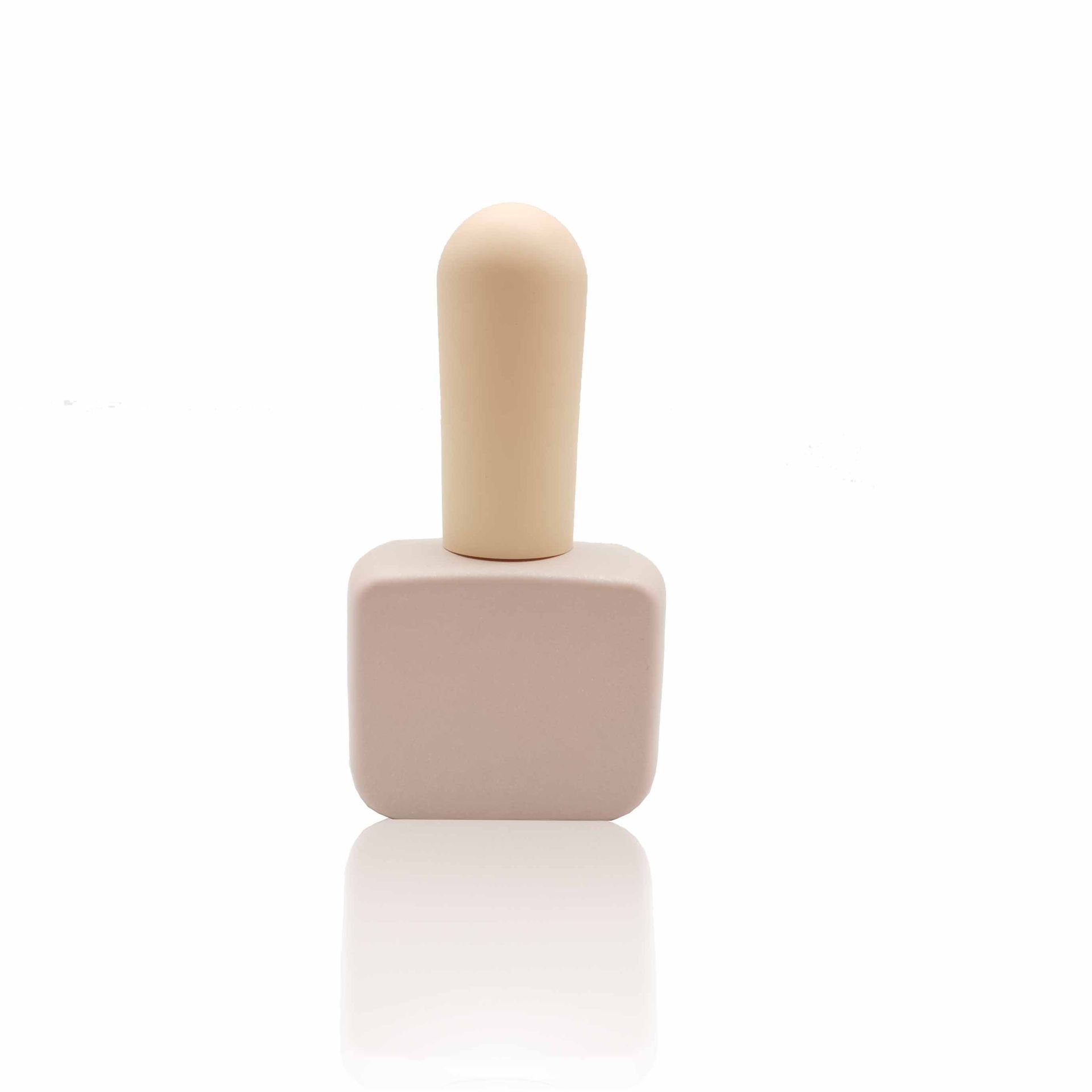 Luxury Rectangle Empty Nail Polish Glass  Personal Care Matte 15ml Square Shape Nail Polish Bottle with Plastic Cap