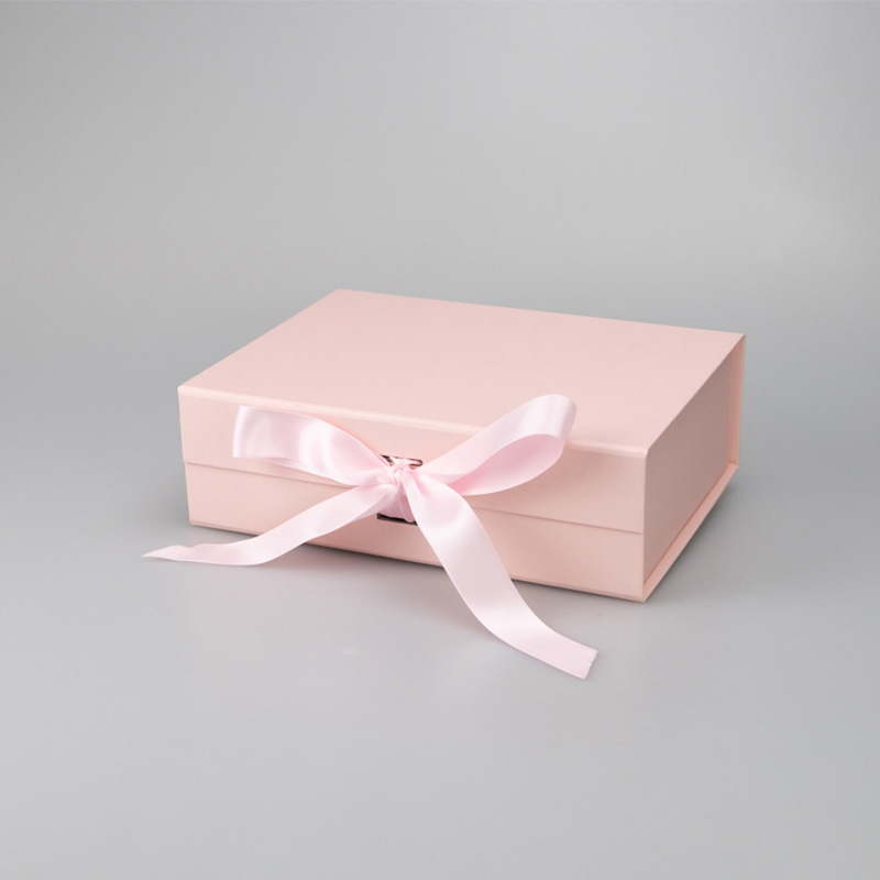 Customized Cardboard Box Packaging Folding Magnetic Gift Box With Ribbon Wedding Gift Box For Cosmetic Jewelry