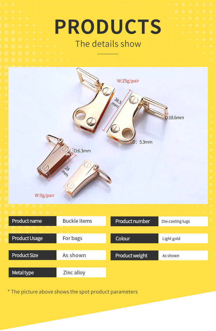 Metal buckle purse hardware buckle decorations handle purse hardware accessories Belt handle connector