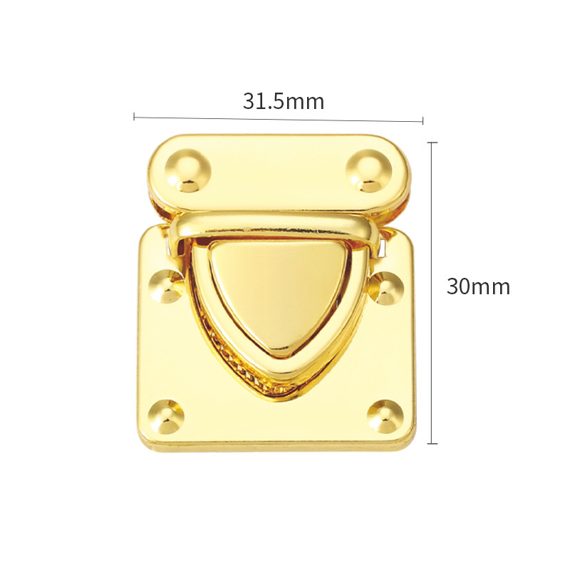 Good Quality Handbag lock hardware Tuck Lock Clasp Catch Purse Thumb Lock Purse Buckle Fasteners for DIY Craft Bag Handbag