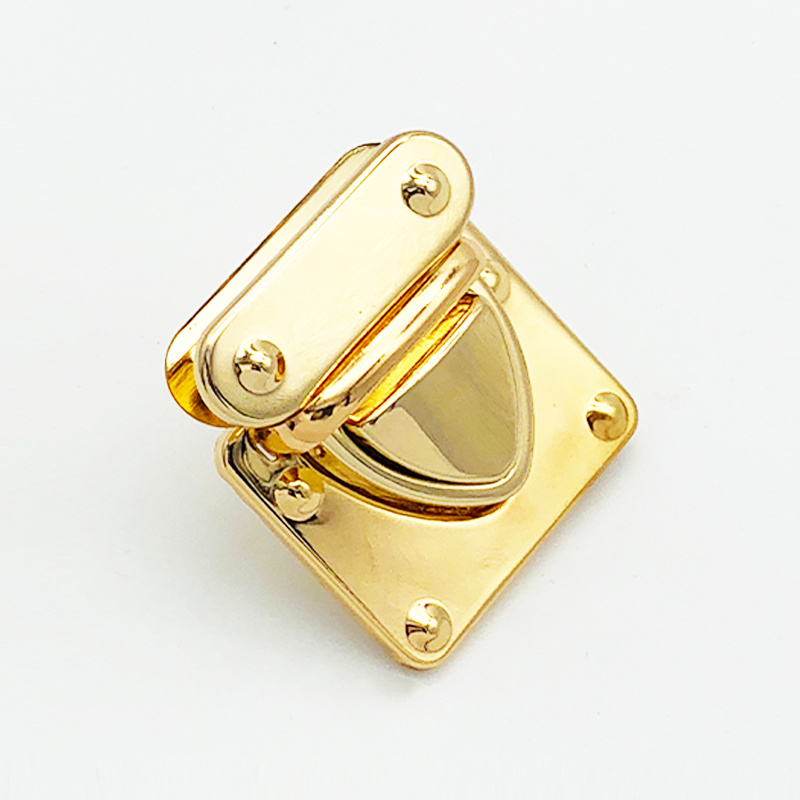 Good Quality Handbag lock hardware Tuck Lock Clasp Catch Purse Thumb Lock Purse Buckle Fasteners for DIY Craft Bag Handbag