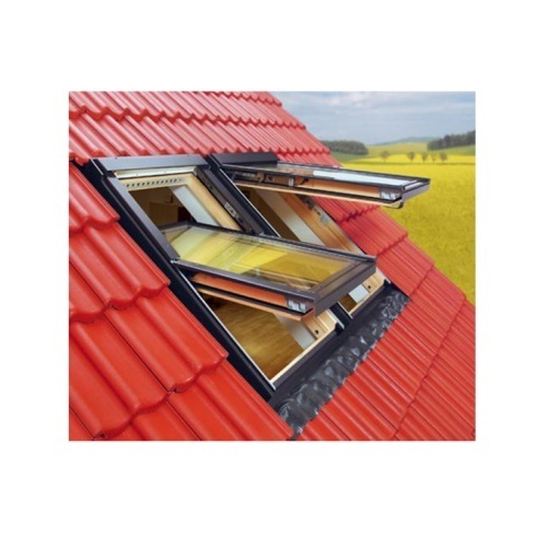 Centre Pivot Pine Roof Window with Flashing Kit for Loft Window and  Rooflight