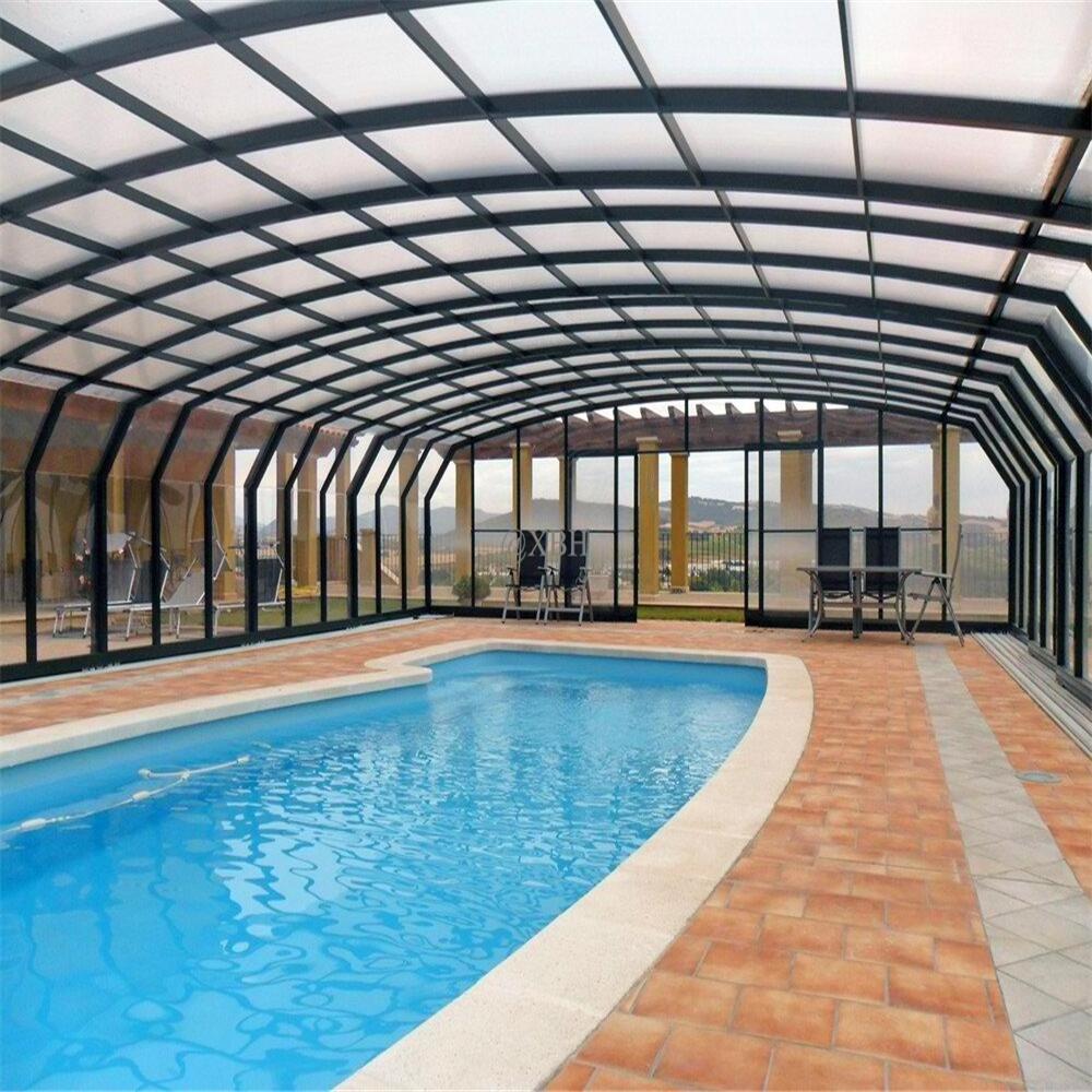 Factory Price Retractable Arch Roof Hot Tub Enclosures Swimming Pool Winter Cover