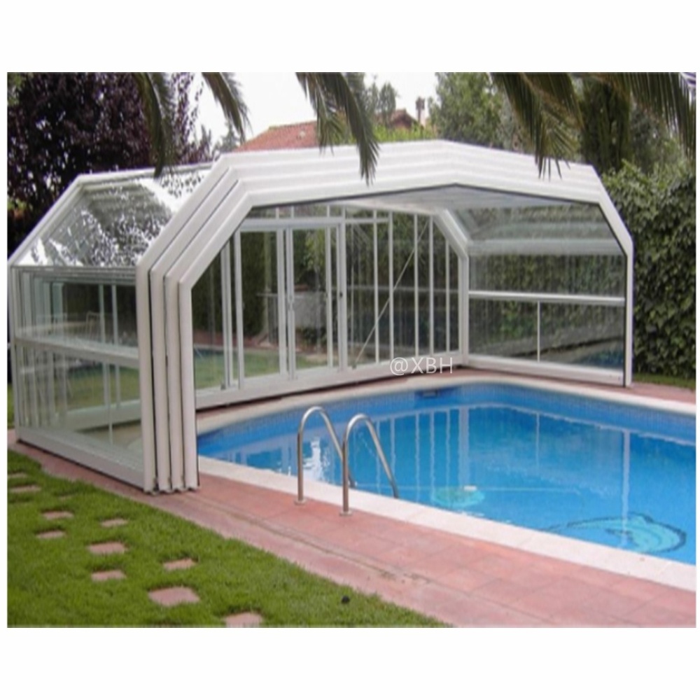 Factory direct sale swimming pool glass enclosure automatic air domes swiming dome windshield cover