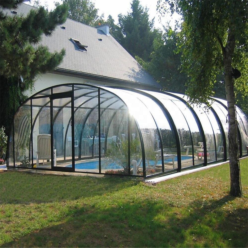 outdoor pool dome glass swimming tents mobile sunroom sun room retractable roof homes house patio covers