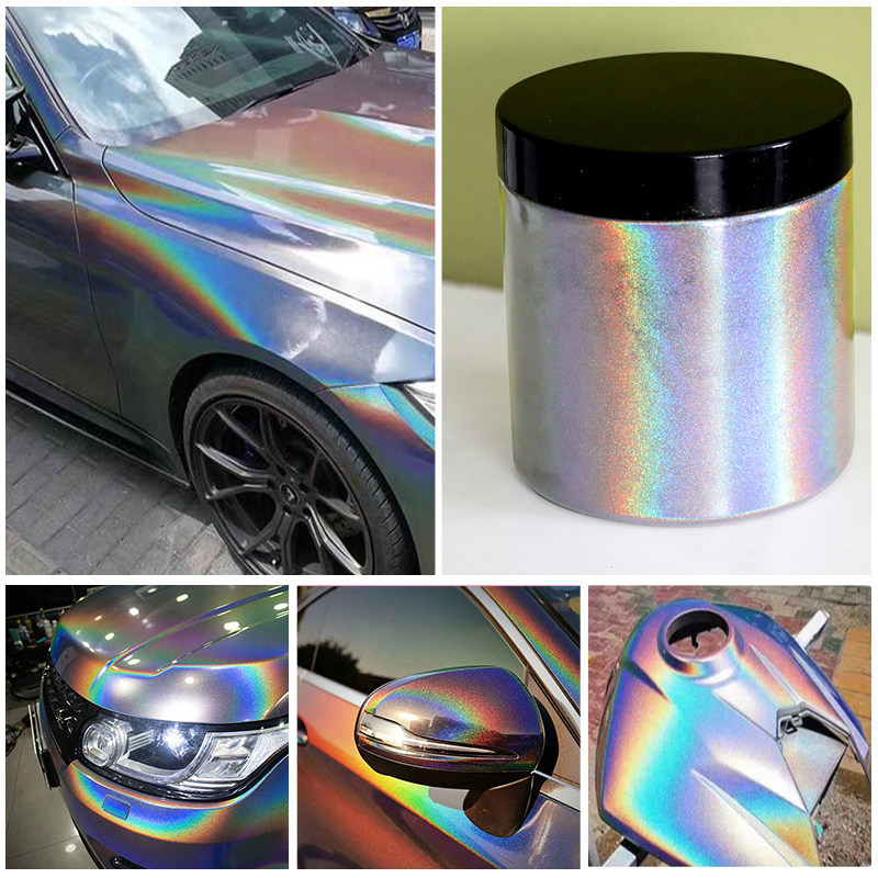 Holographic Auto Paint Pigment Rainbow Hologram Chrome Powder Pigment Flakes Holographic Pigment For Car Paint