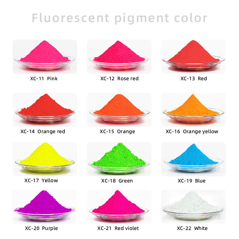 High Temperature Resistance 12 Colors Daylight Fluorescent Powder Neon Fluorescent Pigment Powder