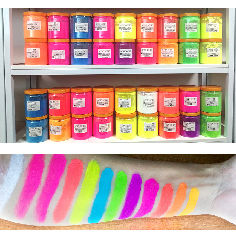 High Temperature Resistance 12 Colors Daylight Fluorescent Powder Neon Fluorescent Pigment Powder