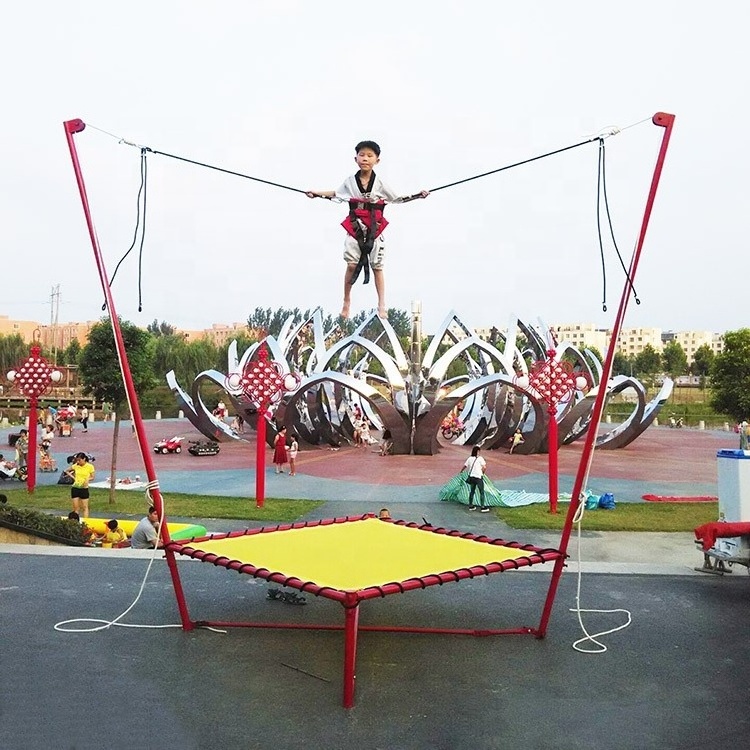 Factory direct price single indoor and outdoor trampoline hand swings electric bungee jumping trampoline for children