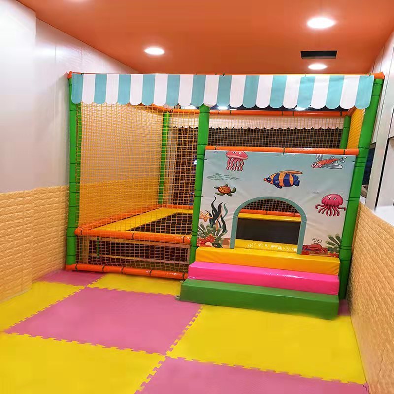 Factory direct sale 5*5m trampoline park jumping bed for commercial indoor amusement center for children and adults