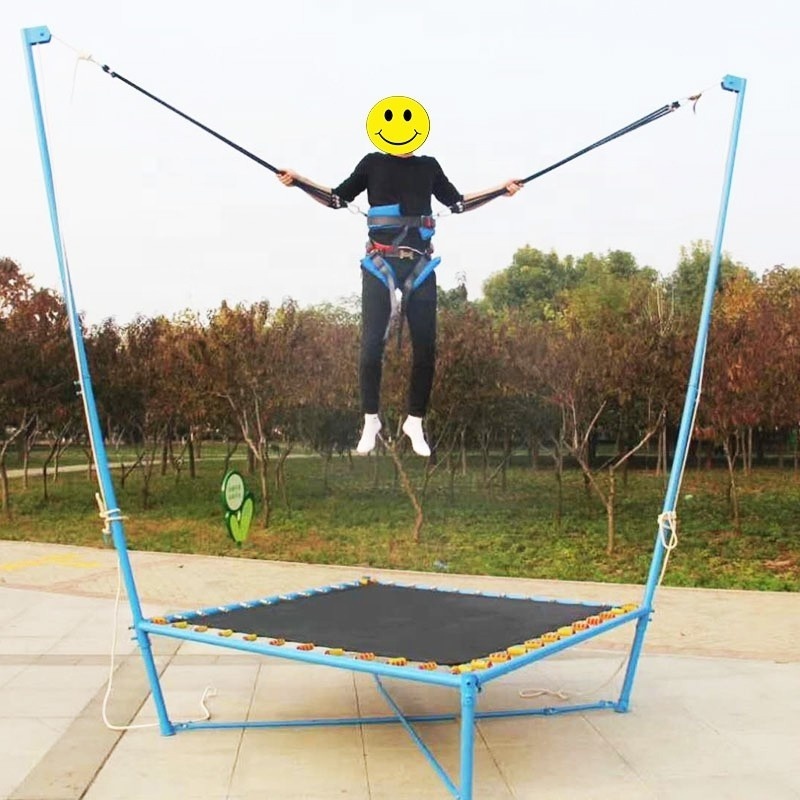 Factory direct price single indoor and outdoor trampoline hand swings electric bungee jumping trampoline for children