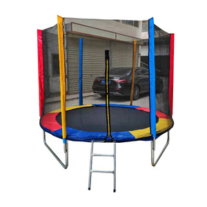 8FT factory price round trampoline with colorful protective net in outdoor and indoor for kids amusement and gym exercise use