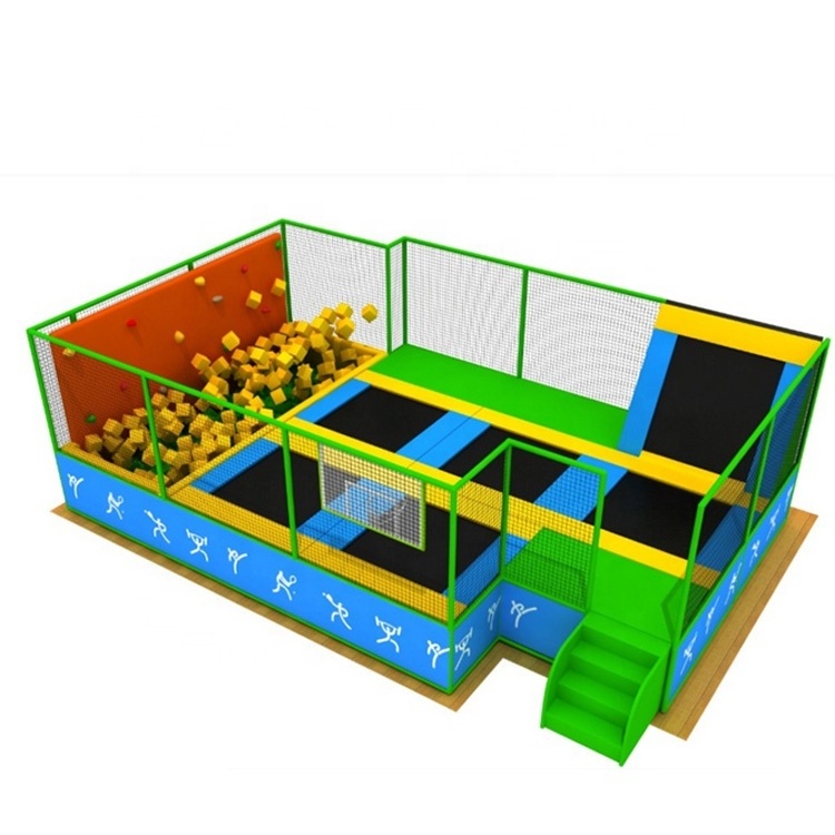 Square trampoline elastic bed amusement park indoor playground trampoline park for children and adults