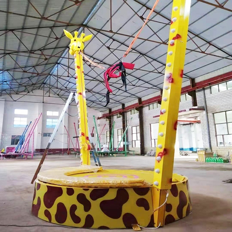 Giraffe Single Person Electric Light Bungee Jumping Trampoline for Kids and Adults Entertainment