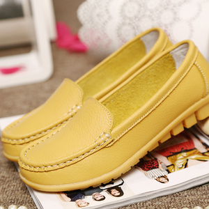 Hot Selling Summer Comfortable Slip On Breathable Loafer Casual White Genuine Leather Females Work Nurses Shoes