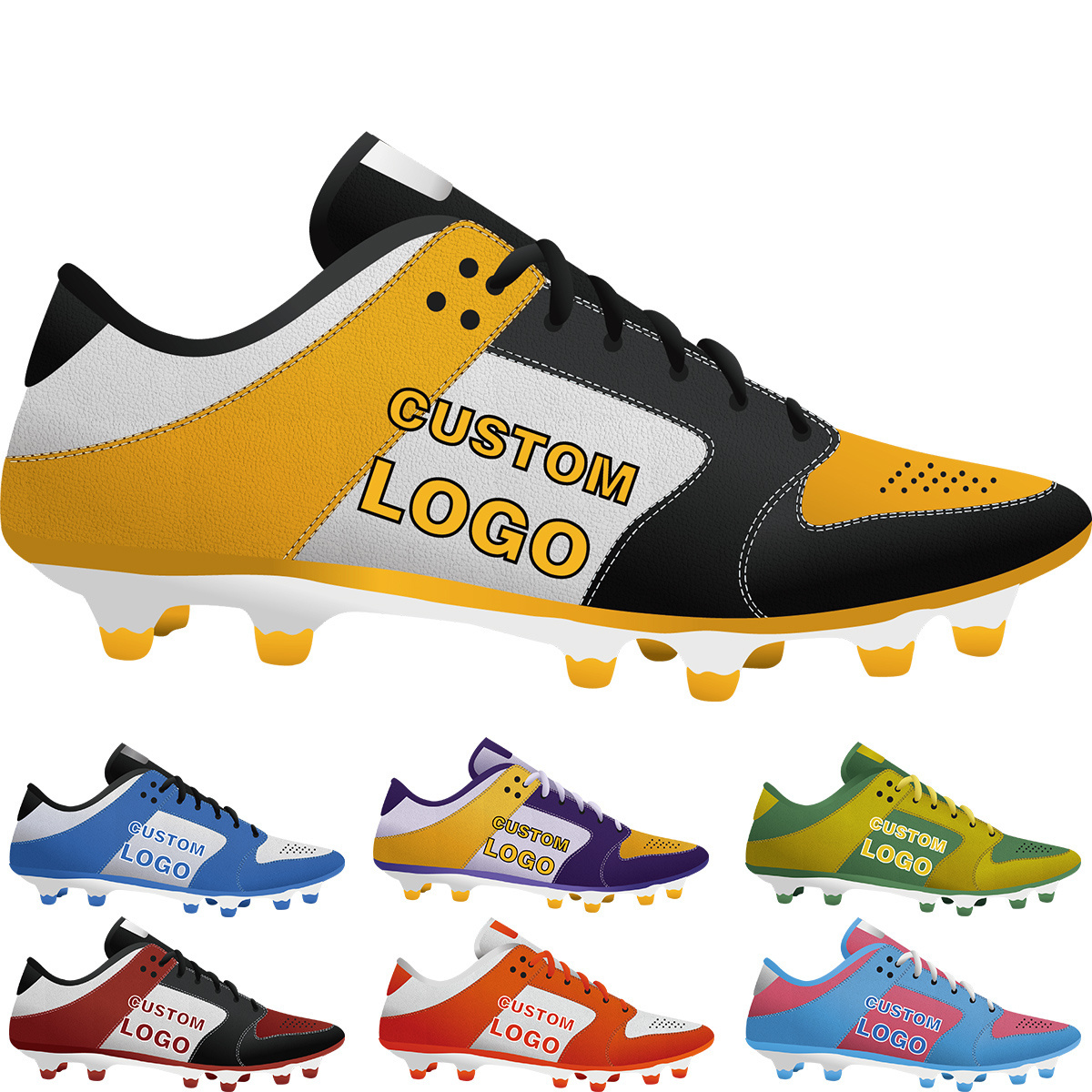 Custom Design Your Own Trendy Style Men Sports Football Soccer Cleats Men Turf Soccer Shoes