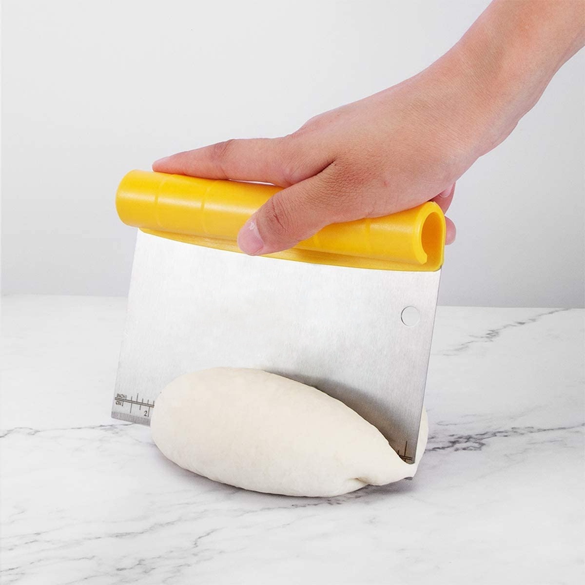 Bench Scraper for Baking, Stainless Steel Dough Scraper Cutter Chopper